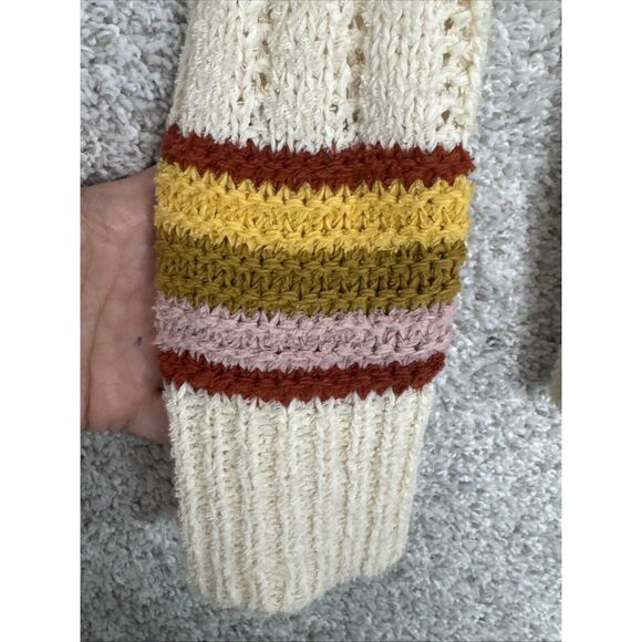 Madewell Women's Stripped‎ Open Front Knit Cardigan Sweater Size XS Chunky Retro - Picture 3 of 11